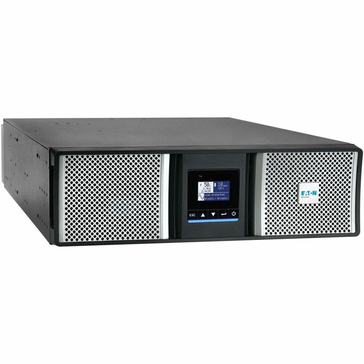 Eaton 9PX G2 6000VA 5400W 208V Online Double-Conversion UPS - L6-30P or Hardwired Input, 2 L6-20R, 2 L6-30R, Hardwired Output, Cybersecure Network Card, Extended Run, 3U Rack/Tower - 9PX6KG2