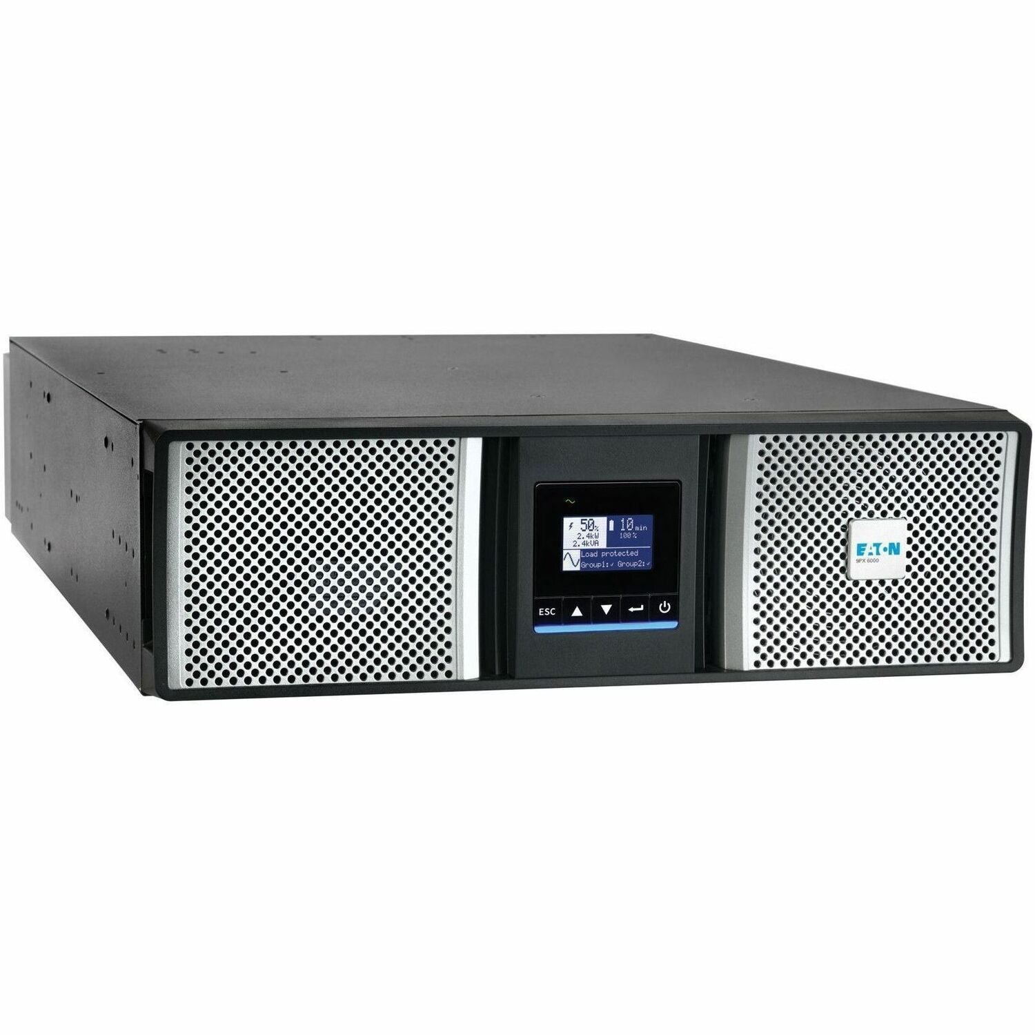 Eaton 9PX G2 6000VA 5400W 208V Online Double-Conversion UPS - L6-30P or Hardwired Input, 2 L6-20R, 2 L6-30R, Hardwired Output, Cybersecure Network Card, Extended Run, 3U Rack/Tower - 9PX6KG2