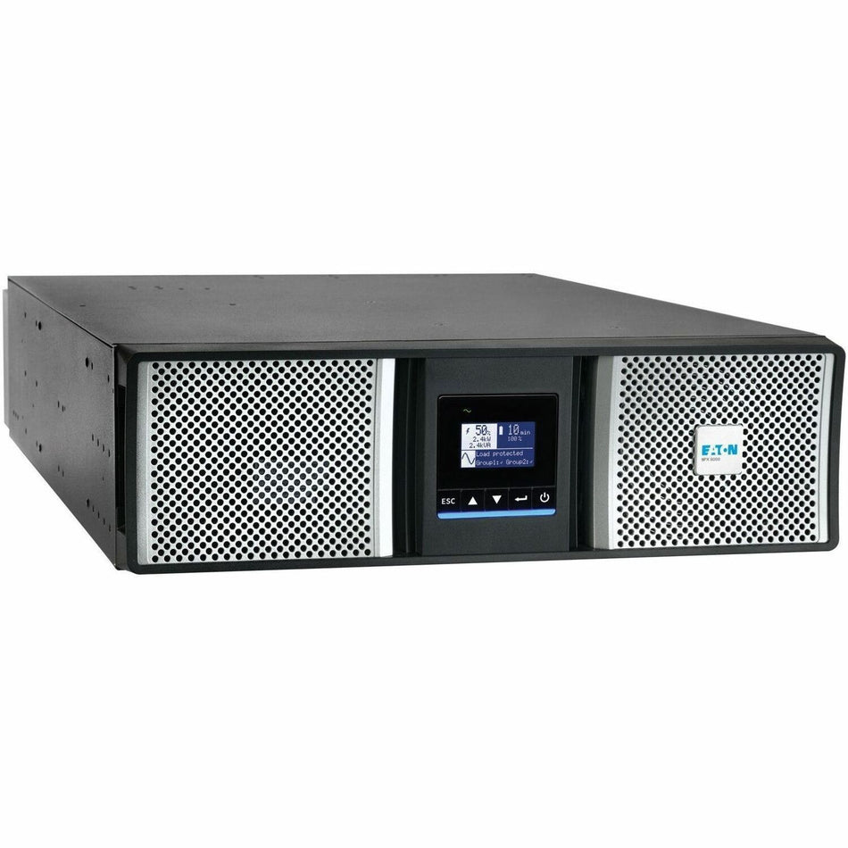 Eaton 9PX G2 6000VA 5400W 208V Online Double-Conversion UPS - L6-30P or Hardwired Input, 2 L6-20R, 2 L6-30R, Hardwired Output, Cybersecure Network Card, Extended Run, 3U Rack/Tower - 9PX6KG2