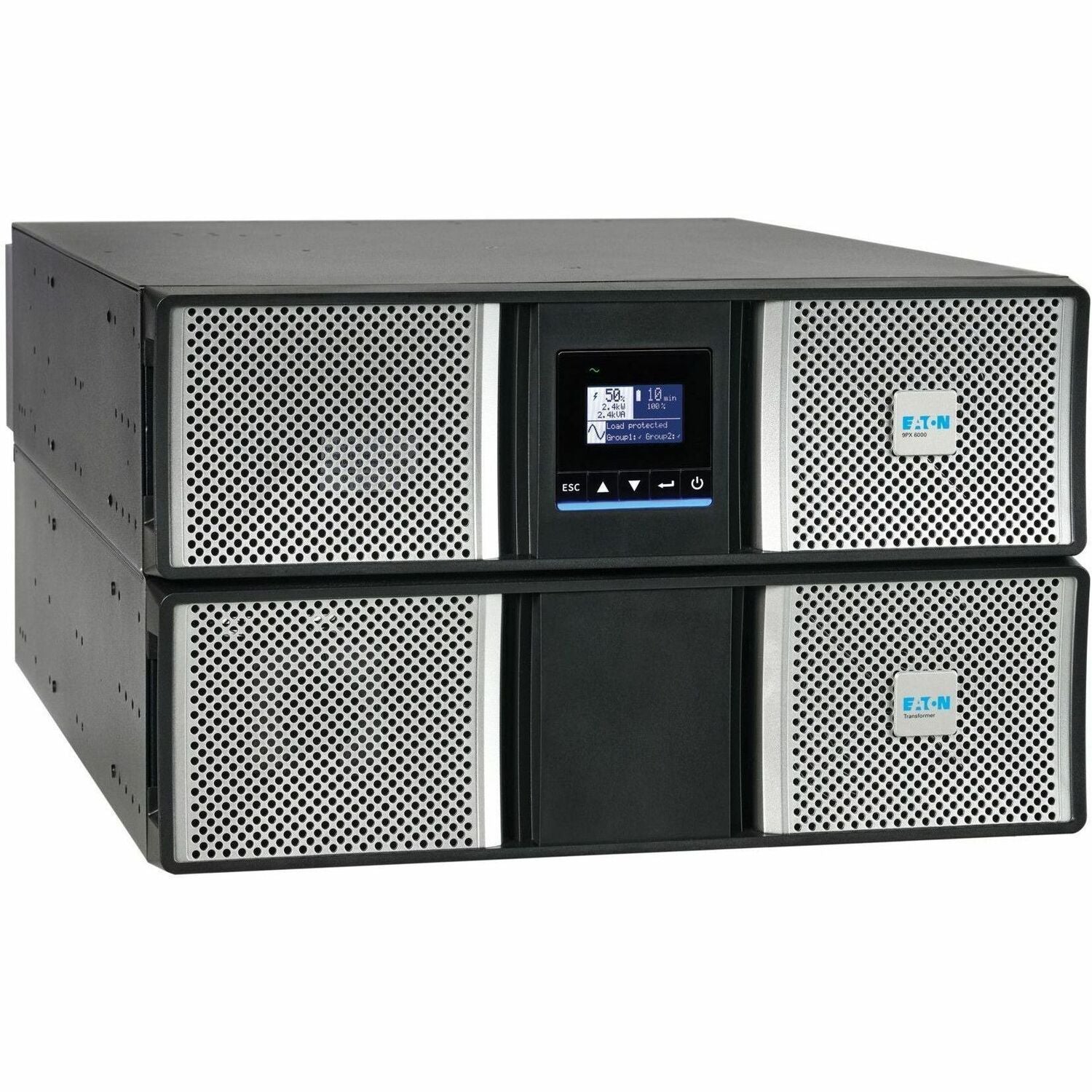Eaton 9PX G2 6000VA 5400W 208/120V Online Double-Conversion UPS - L6-30P or Hardwired Input, 18x 5-20R, 2x L6-20R, 1x L6-30R, Cybersecure Network Card, Extended Run, 6U Rack/Tower - 9PX6KTF5G2