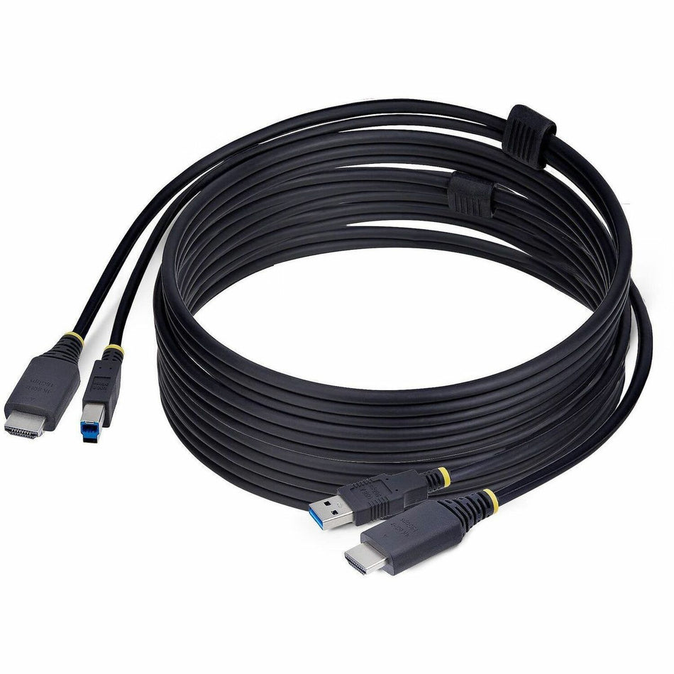 StarTech.com 10ft (3m) HDMI and USB 5Gbps KVM Cable, Up to 4K 60Hz, HDMI 2.0 and USB Combo Cable for KVM Switch - HU12210-KVM-CABLE