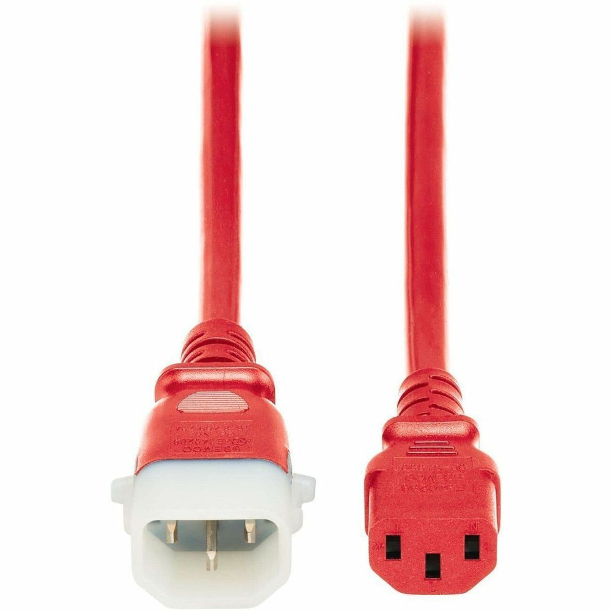 Eaton Tripp Lite Series PDU Power Cords, C13 to P-Lock C14 - Heavy-Duty, 15A, 250V, 14 AWG, 4 ft. (1.2 m), Red, 6 Pack - P005-E04-ARD-6