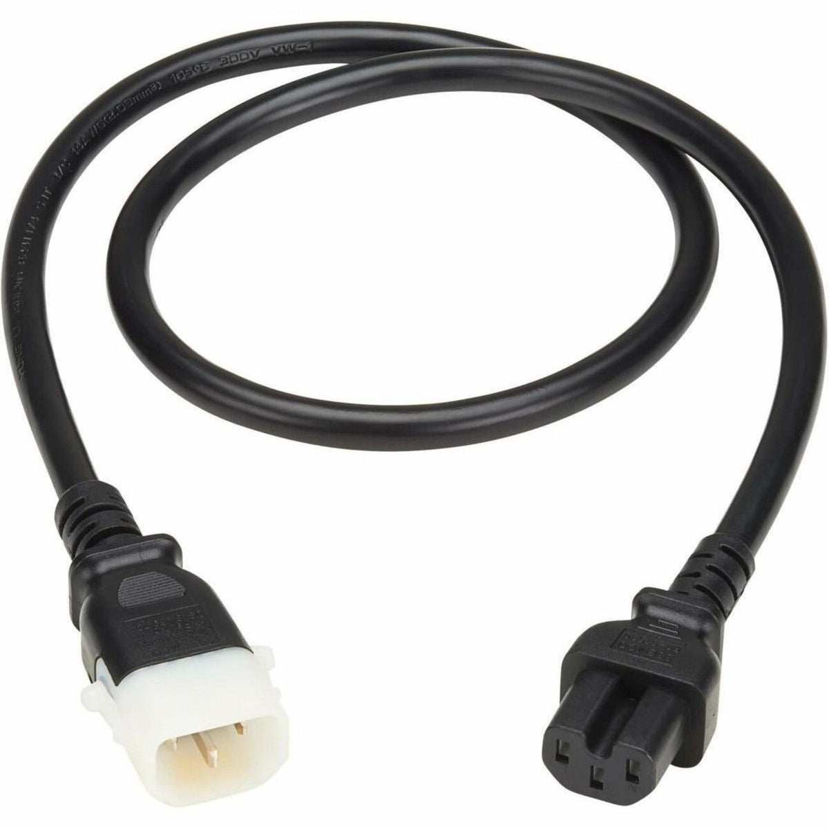 Eaton Tripp Lite Series PDU Power Cord, C15 to P-Lock C14 - Heavy-Duty, 15A, 250V, 14 AWG, 3 ft. (0.9 m), Black - P018-E03