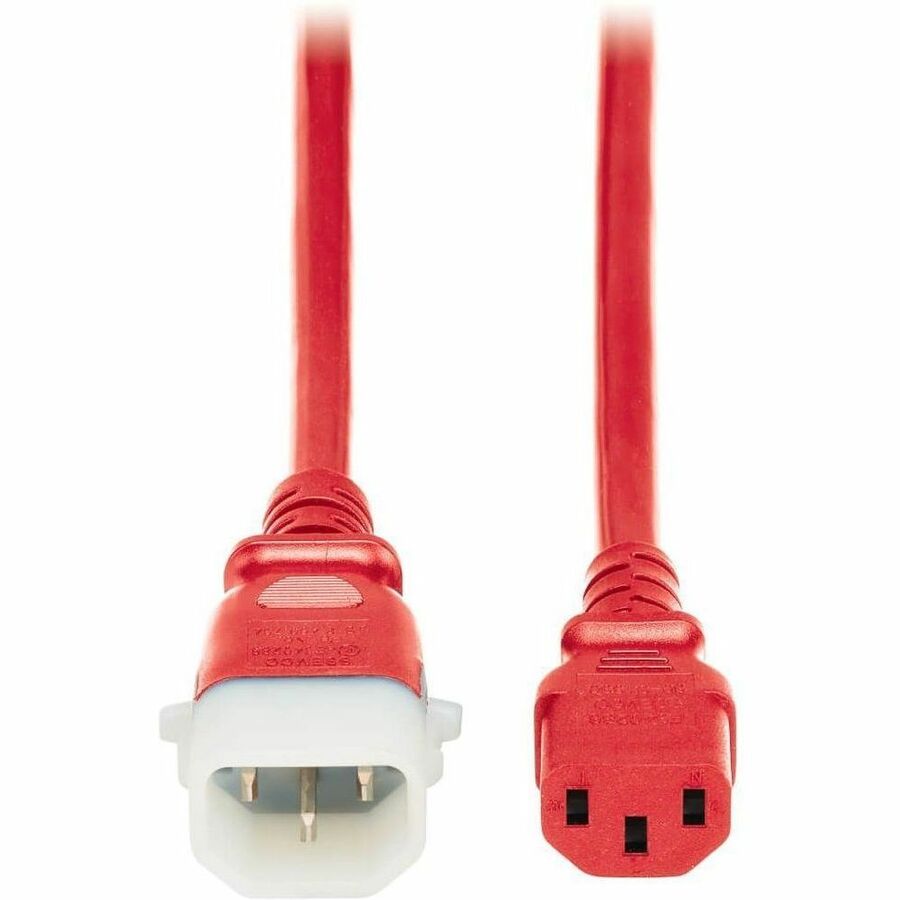 Eaton Tripp Lite Series PDU Power Cords, C13 to P-Lock C14 - Heavy-Duty, 15A, 250V, 14 AWG, 10 ft. (3.1 m), Red, 6 Pack - P005-E10-ARD-6