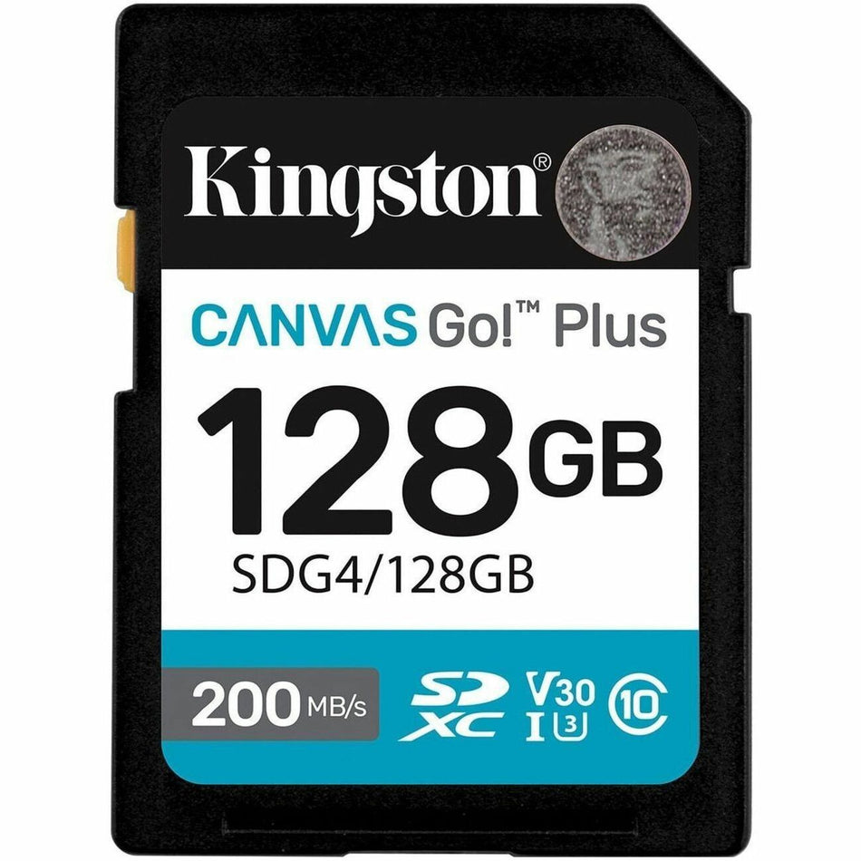 Kingston Canvas Go! Plus 128 GB Class 10/UHS-I (U3) V30 SDXC - SDG4/128GB