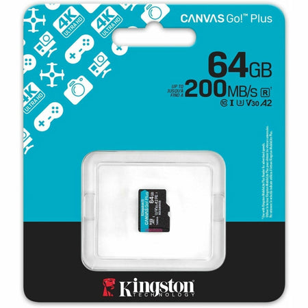 Kingston Canvas Go! Plus 64 GB Class 10/UHS-I (U3) V30 microSDXC - 1 Pack - SDCG4/64GBSP