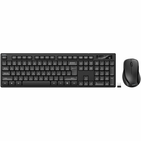 Belkin Wireless Keyboard and Mouse Combo for Windows OS - Full Size Keyboard w/ Number Pad - Black - BBZ010tt