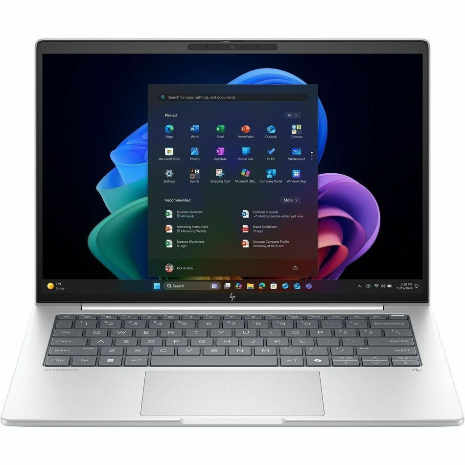 HP EliteBook 8 G1i 16" Touchscreen Notebook - WUXGA - 60 Hz - Intel Core Ultra 5 236V - vPro Technology - 16 GB - 512 GB SSD - English Keyboard - Glacier Silver Aluminum - BH3G6UT#ABA