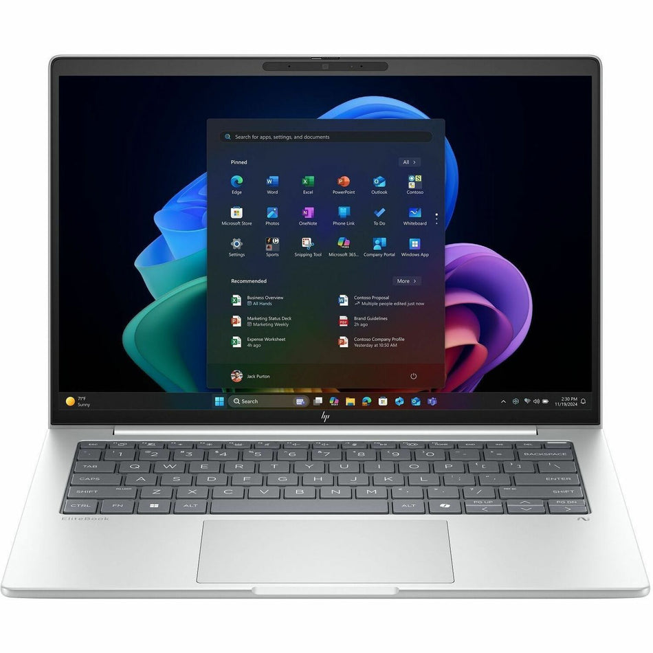 HP EliteBook 8 G1i 14" Touchscreen Notebook - WUXGA - 60 Hz - Intel Core Ultra 5 238V - vPro Technology - 32 GB - 512 GB SSD - English Keyboard - Glacier Silver Aluminum - BG6M0UT#ABA