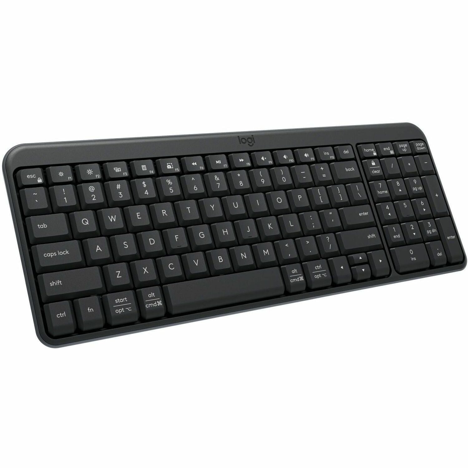Logitech K250 Bluetooth Keyboard with Numpad, Easy Connectivity, Compact Wireless Keyboard made with Recycled Plastic, Spill-Resistant, comfortable Keys (Graphite) - 920-013442