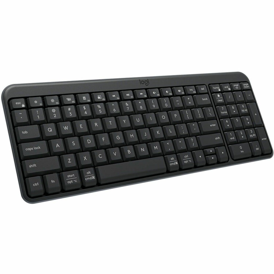Logitech K250 Bluetooth Keyboard with Numpad, Easy Connectivity, Compact Wireless Keyboard made with Recycled Plastic, Spill-Resistant, comfortable Keys (Graphite) - 920-013442