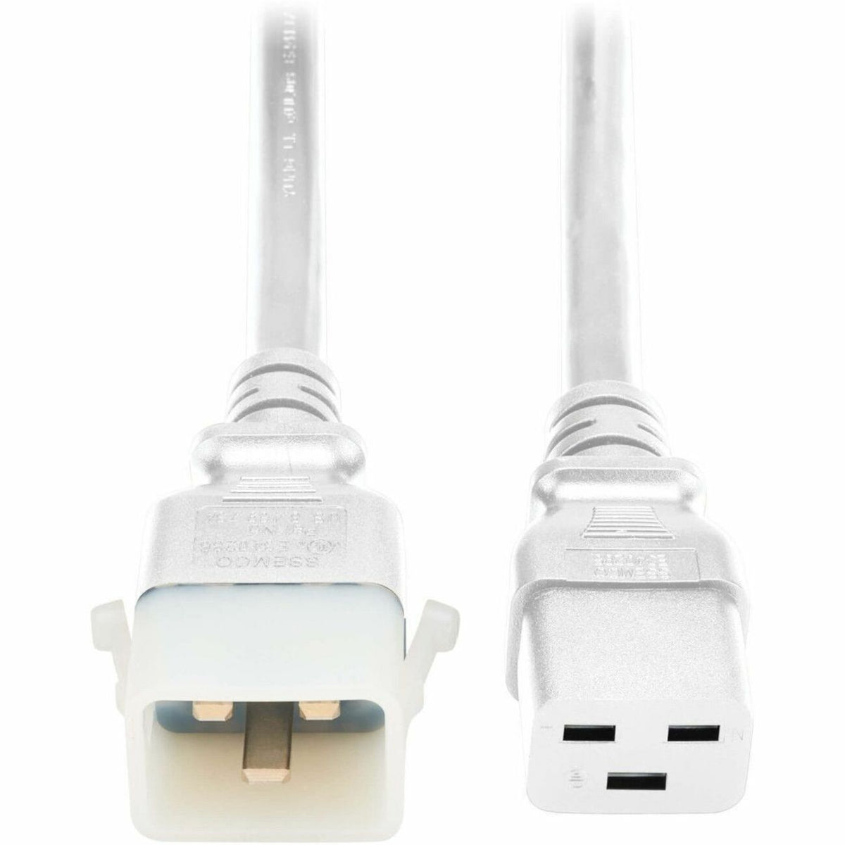 Eaton Tripp Lite Series PDU Power Cords, C19 to P-Lock C20 - Heavy-Duty, 20A, 250V, 12 AWG, 3 ft. (0.9 m), White, 6 Pack - P036-E03-AWH-6