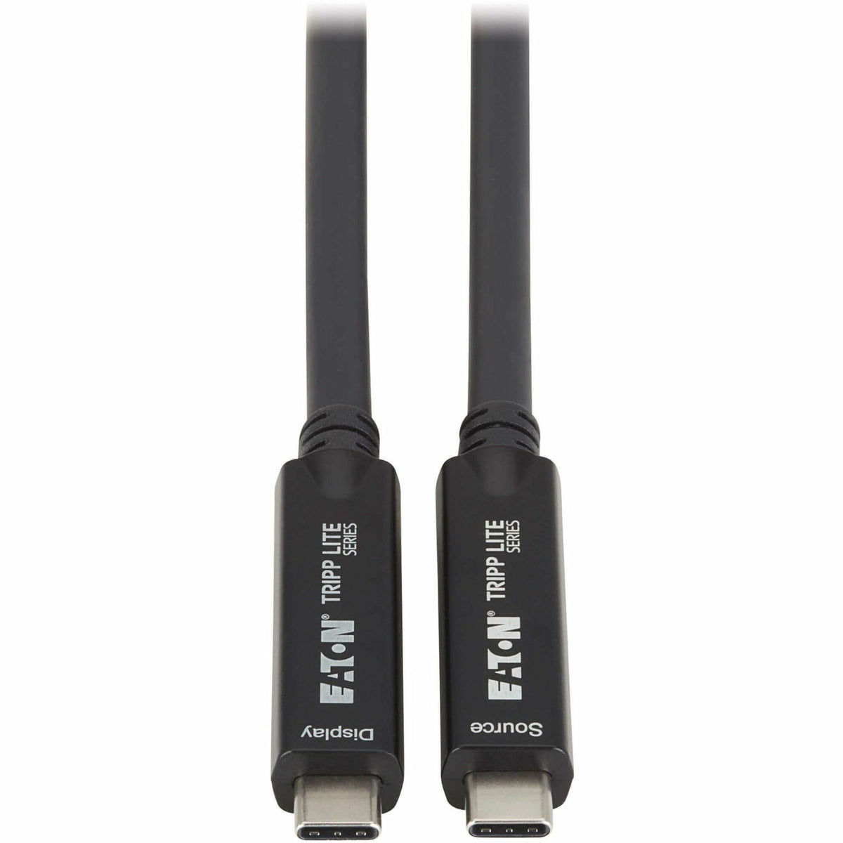 Eaton Tripp Lite Series USB-C to USB-C Full-Function Fiber Active Optical Cable (AOC) - USB 3.2 Gen 2 (10 Gbps), 8K, HDR, 4:4:4, 60W PD Charging, M/M, Black, 10 m (33 ft.) - U420F-10M
