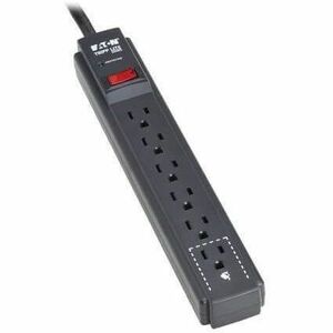 Eaton Tripp Lite Series Protect It! 6-Outlet Surge Protector - 5-15R Outlets, 600 Joules, 3 ft. (0.9 m) Cord, Black - TLP63B