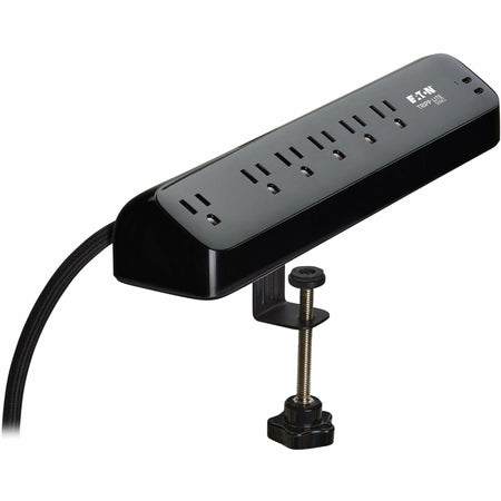 Eaton Tripp Lite Series Protect It! 6-Outlet Surge Protector with 2 USB-C Ports - 5-15R Outlets, 900 Joules, 30W PD Charging, Desk Clamp, 10 ft. (3 m) Braided Cord, Black - TLP610U30CLAMPB