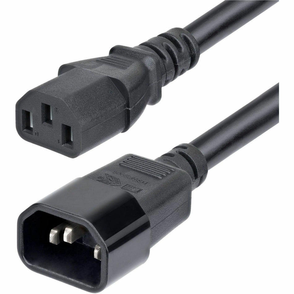 StarTech.com 15ft (4.5m) Power Extension Cord, C14 to C13 PDU Power Cord, 15A 250V, 14AWG, UL Listed - PXTC13C141415FNA