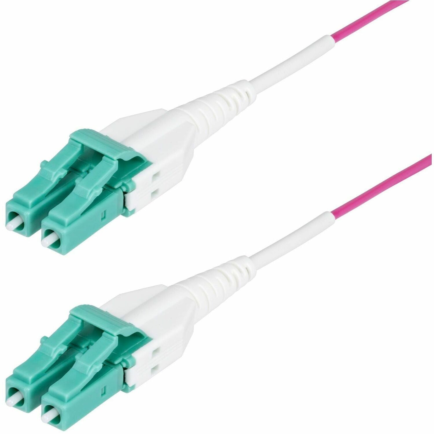 StarTech.com 5m (16ft) LC to LC (UPC) OM4 Multimode Fiber Optic Cable, Erika Violet, 50/125, 100G, Uniboot Fiber Jumper Cord, OFNR Riser - OM4RLCLC5M
