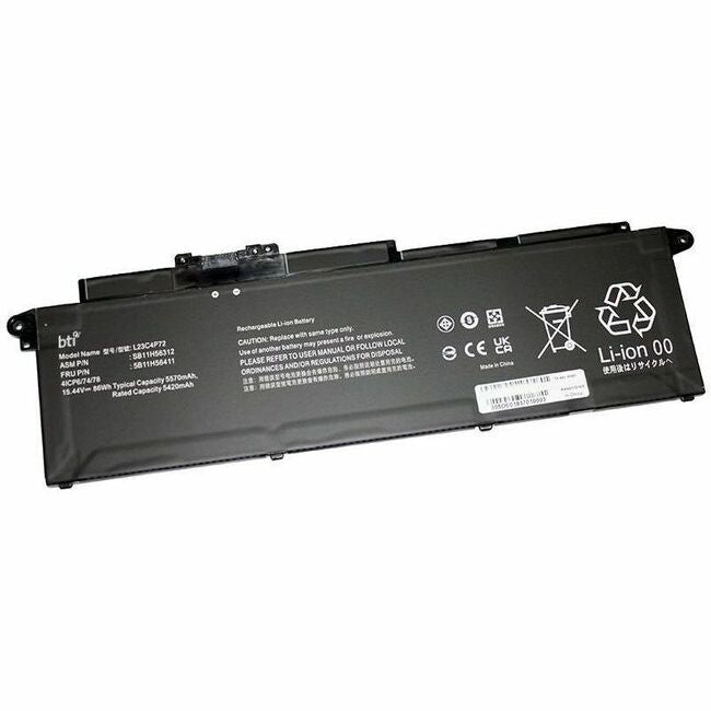 BTI L23C4P72-BTI 4-CELL 15.44V LI-ION NOTEBOOK BATTERY L23C4P72, SB11H56312, 5B11H56411, L23M4P71, SB11H56313, 5B11H56412 - L23C4P72-BTI