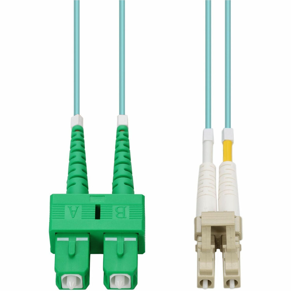 AddOn 20m ASC to LC Aqua OM4 Duplex OFNP (Plenum-Rated) Fiber Patch Cable - ADD-ASC-LC-20M5OM4P