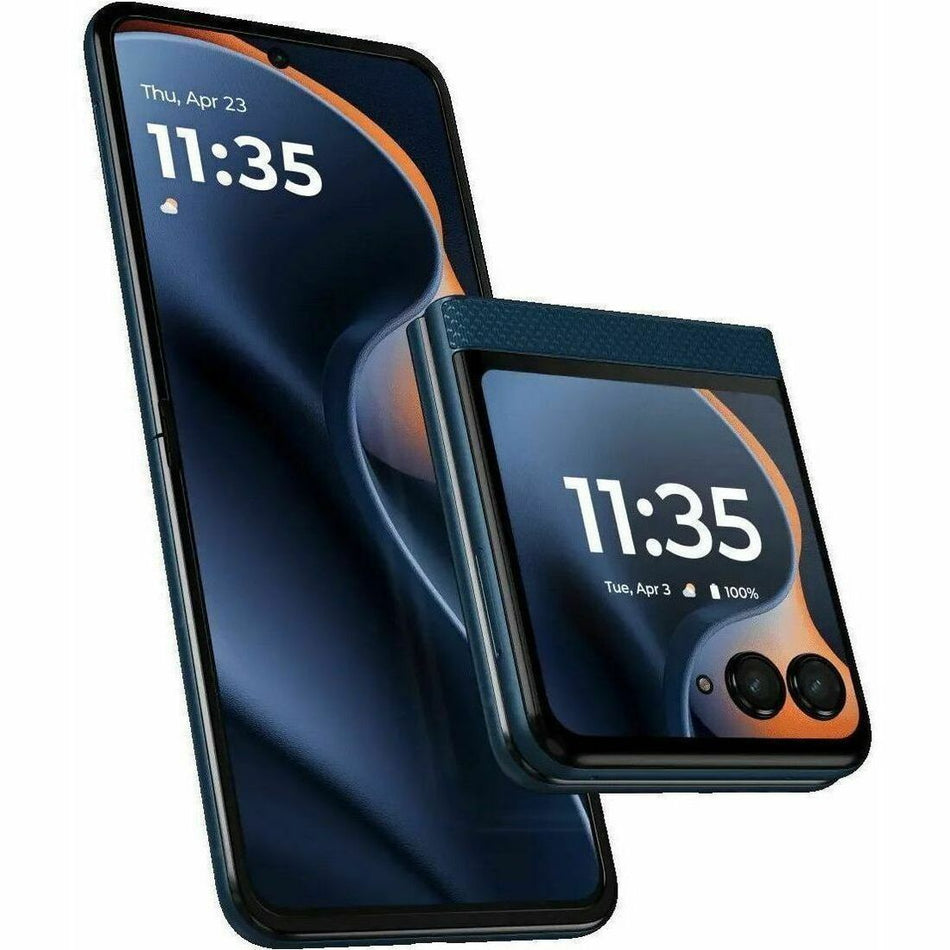 Motorola Mobility razr 2025 256 GB Smartphone - 6.9" Flexible Folding Screen P-OLED Full HD Plus 2640 x 1080 - Octa-core (Cortex A78Quad-core (4 Core) 2.60 GHz + Cortex A55 Quad-core (4 Core) 2 GHz - 8 GB RAM - Android 15 - 5G - PANTONE Gibraltar Sea - PB880009US