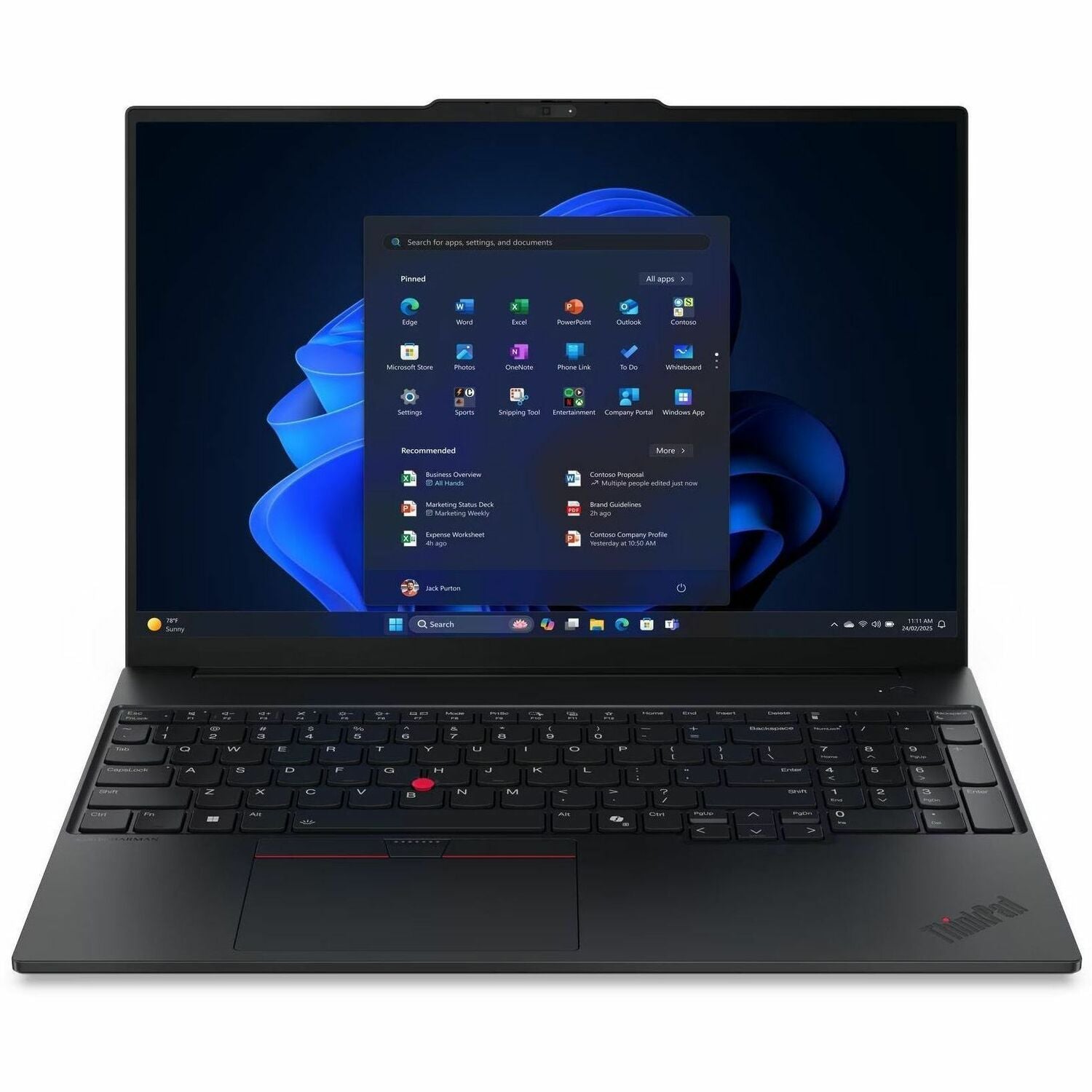 Lenovo ThinkPad E16 Gen 3 21SR0033US 16" Notebook - WUXGA - 60 Hz - Intel Core Ultra 7 255H - 16 GB - 512 GB SSD - English Keyboard - Black - 21SR0033US