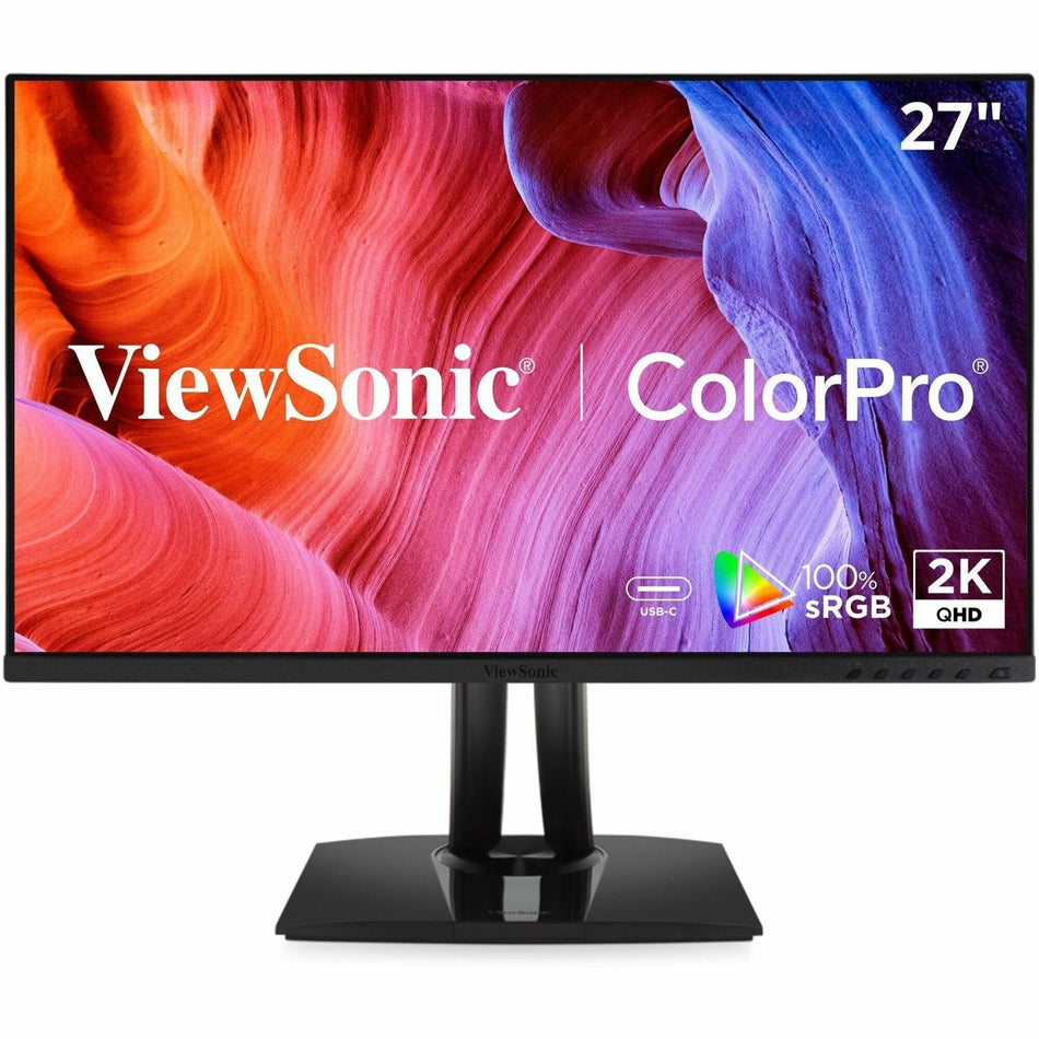 ViewSonic VP2756A-2K 27 Inch IPS QHD 1440p Monitor with Advanced Ergonomics, 100% sRGB Rec 709, Pantone Validated, 90W USB C, HDMI, USB, and DisplayPort Inputs for Home and Office - VP2756a-2K