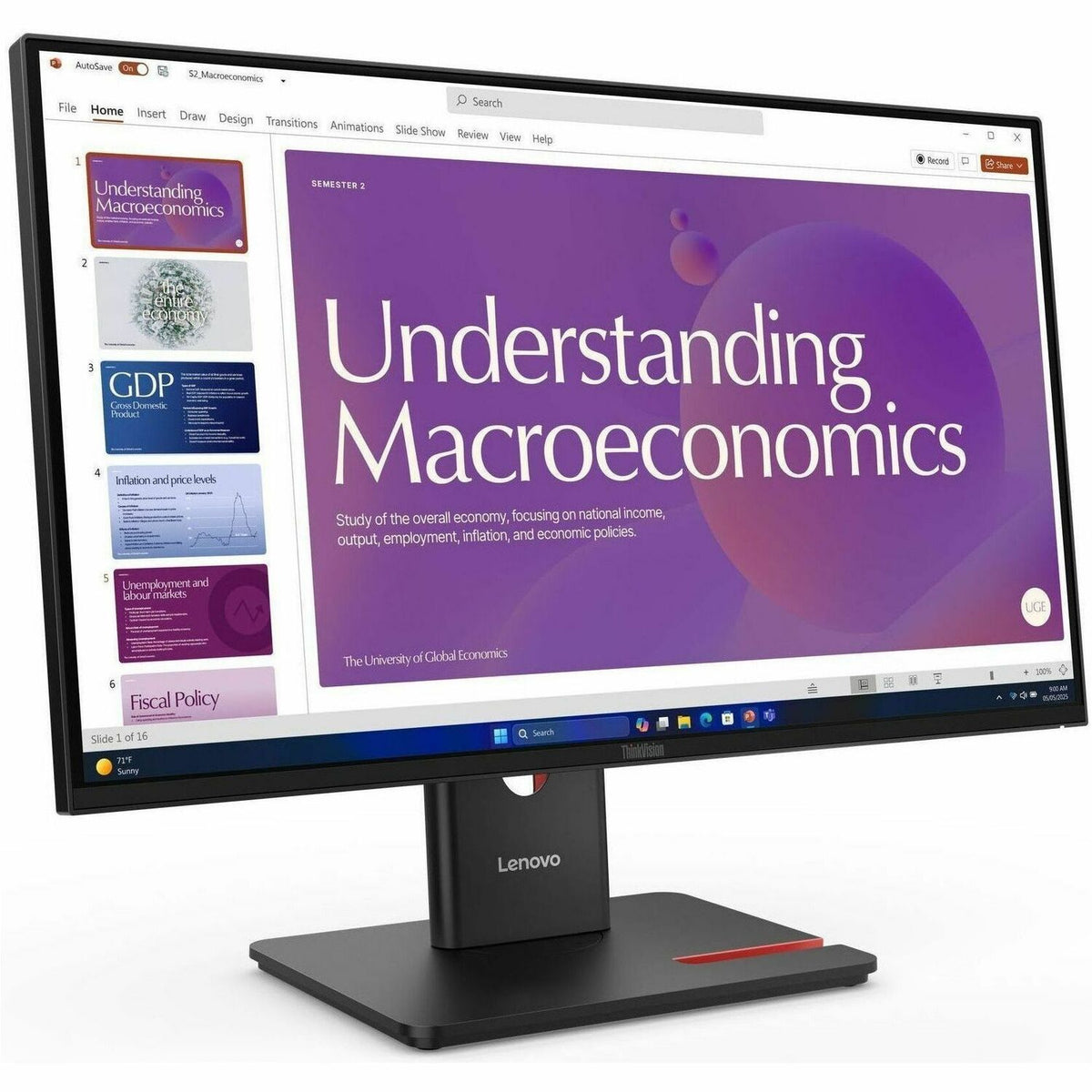 Lenovo ThinkVision T24D-40 24" Class Full HD LED Monitor - 16:9 - Eclipse Black - 64B9GAR1US