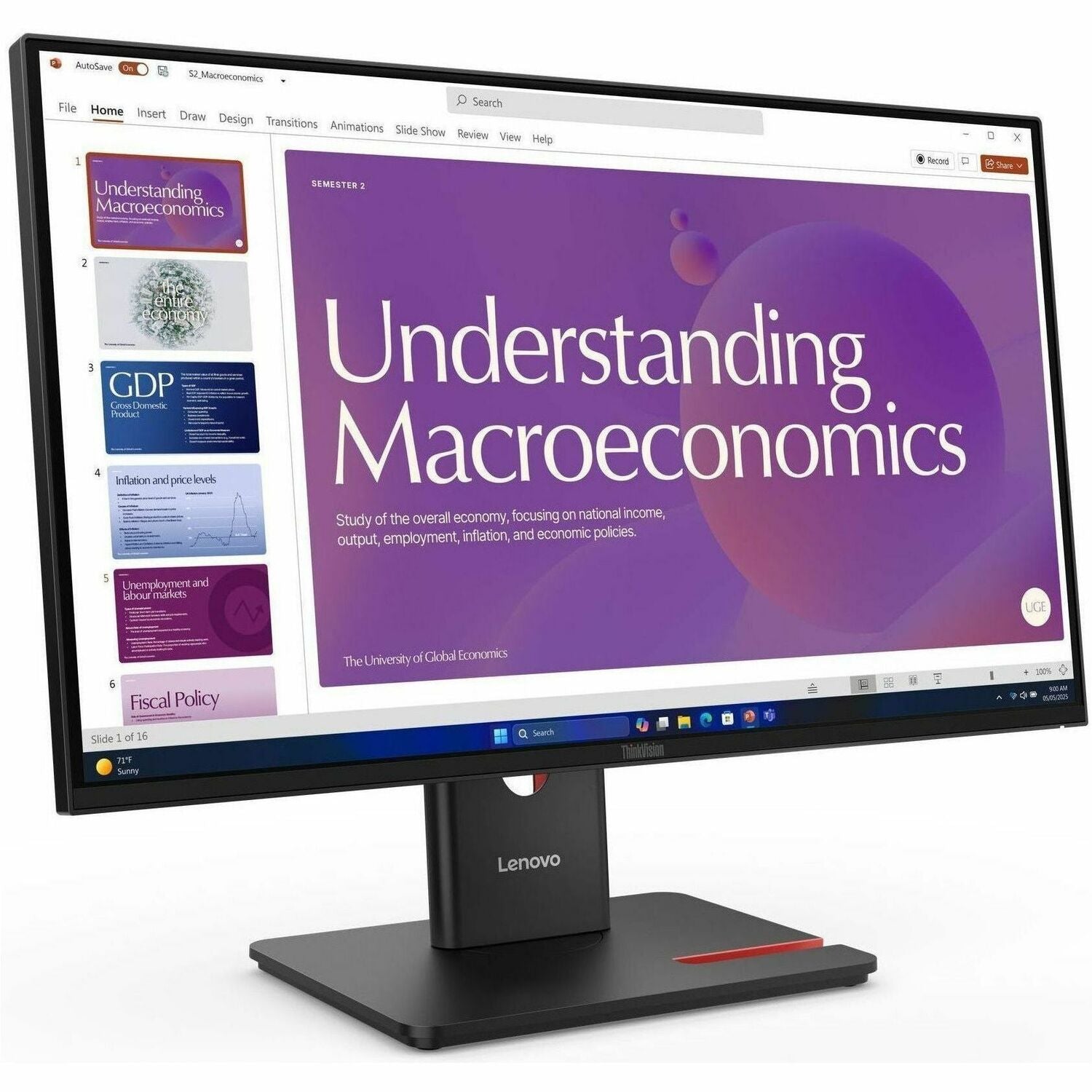 Lenovo ThinkVision T24D-40 24" Class Full HD LED Monitor - 16:9 - Eclipse Black - 64B9GAR1US