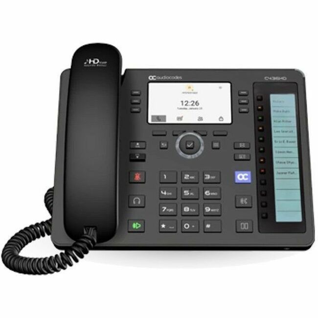AudioCodes C436HD IP Phone - Corded - Corded - Black - TEAMS-C436HDPS