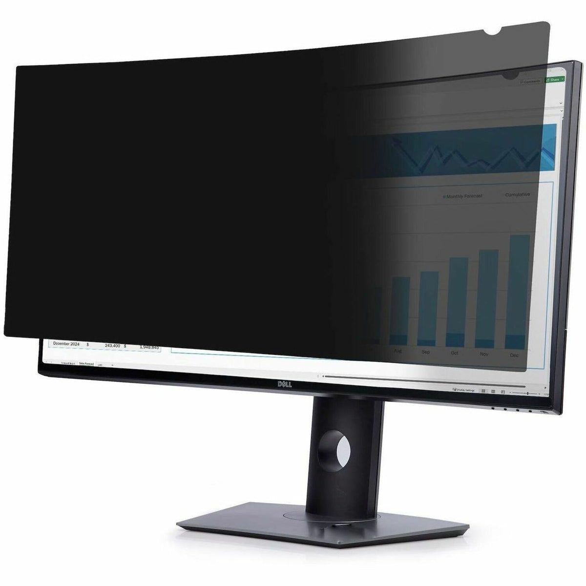 StarTech.com Privacy Screen For Dell U3824DW Curved Ultrawide 21:9 Monitor, Double-Sided, Computer Desktop Monitor Screen Protector, TAA - 38C29-PRIVACY-SCREEN