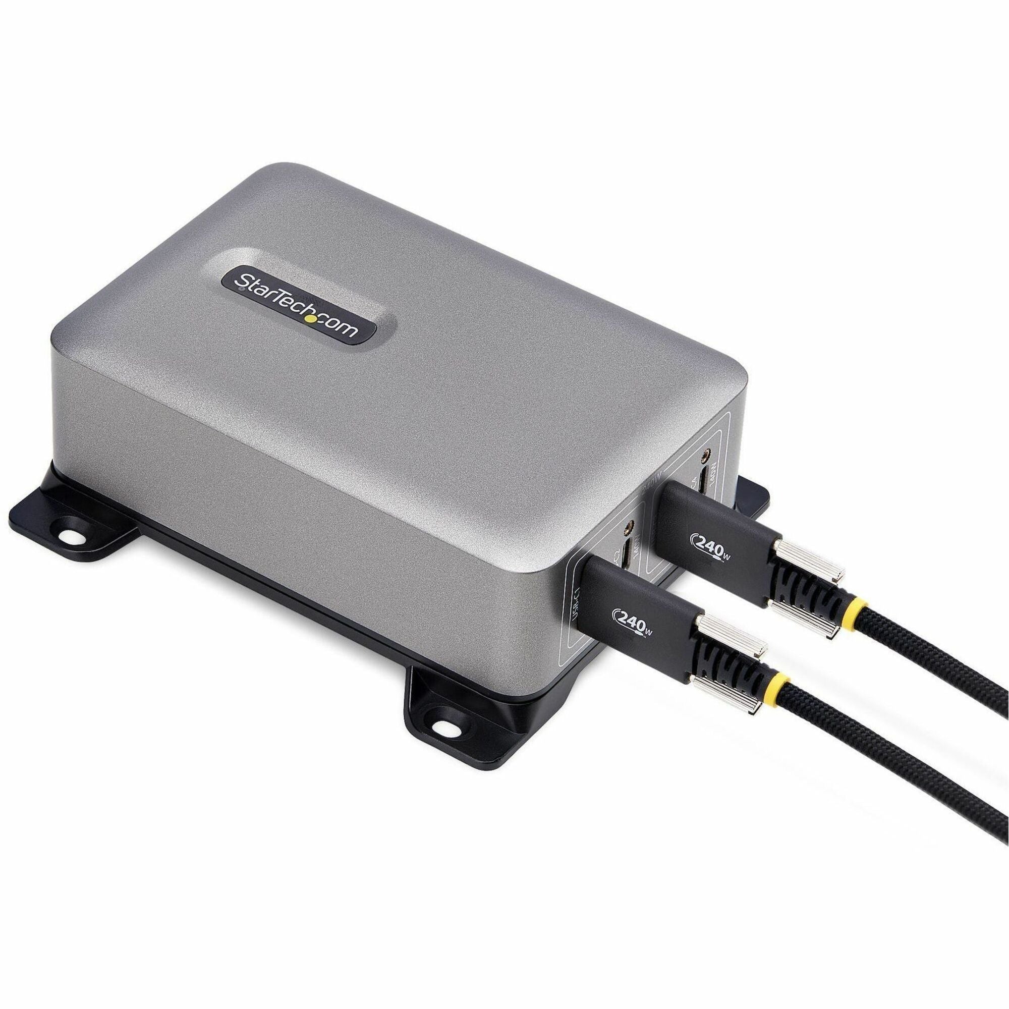 StarTech.com 4-Port Multi-Device USB-C Charger, 240W Total, 1-Port 140W EPR, Screw Locking Ports, Ideal for Boardrooms, 2x 10ft Cable Incl - 424D3N-USB-C-CHARGER