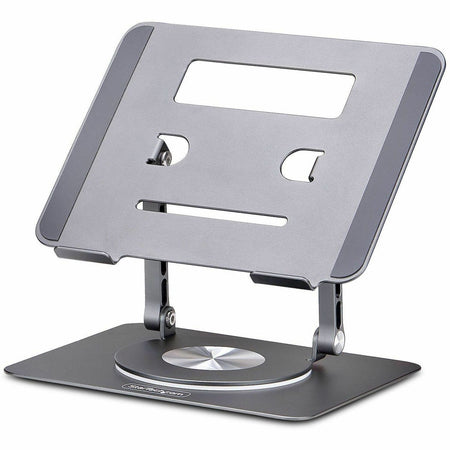 StarTech.com Rotating Laptop Stand, 360 Swivel, Ergonomic Desk Riser for Computer, Adjustable Height/Tilt, Max 11lb, Aluminum, Portable - ATFR-LAPTOP-RISER