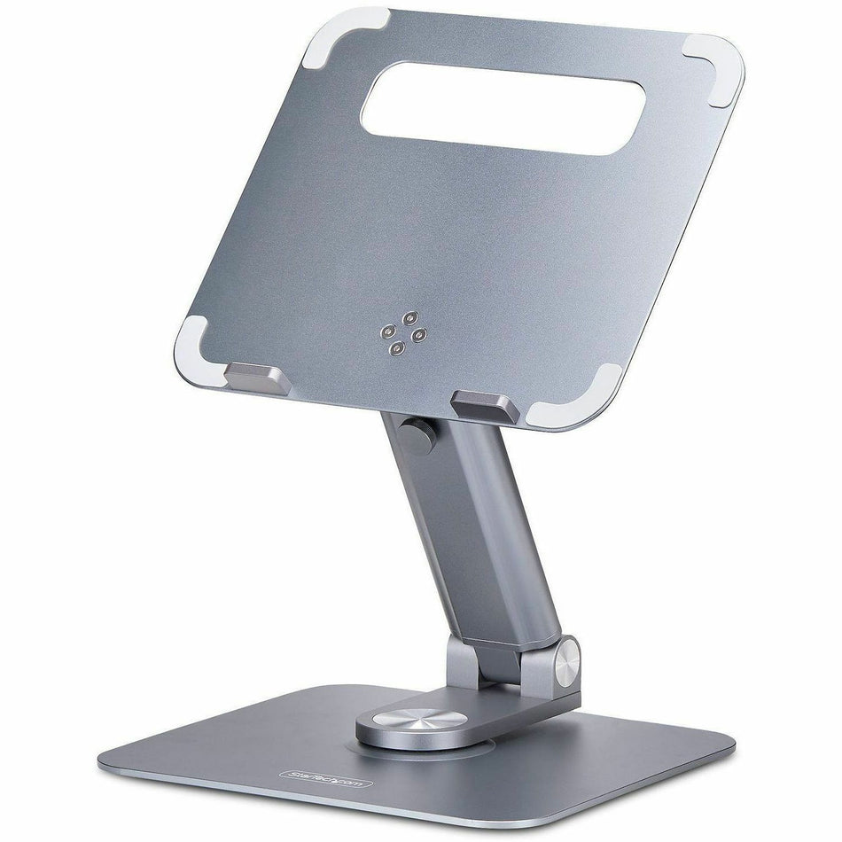 StarTech.com Telescopic Laptop Stand, 360 Swivel Base, Rotating Computer Riser for Desk, Adjustable Height/Tilt, Max 11lb/5kg, Aluminum - ATER-LAPTOP-RISER