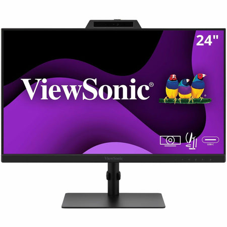 ViewSonic VG2441V 24 Inch 1080p IPS Video Conferencing Monitor with Integrated Windows Hello Certified IR 5MP Webcam, Built-in Microphone, Advanced Ergonomics, USB C, HDMI, and DisplayPort Inputs - VG2441V