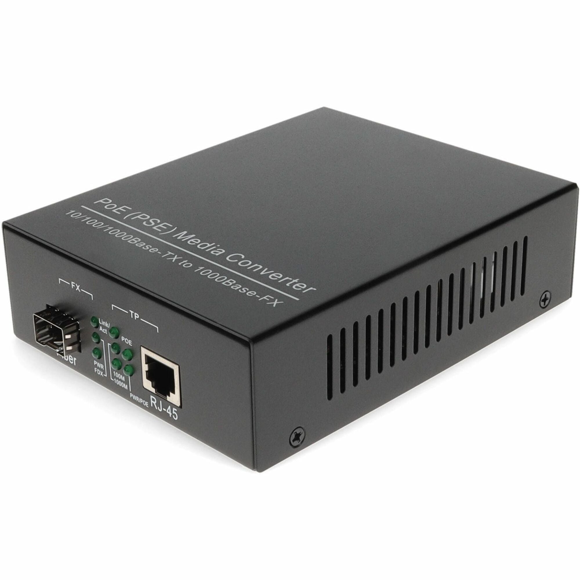 AddOn 10/100/1000Base-TX(RJ-45) to Open SFP Port POE Media Converter - ADD-GMC-SFP-POE