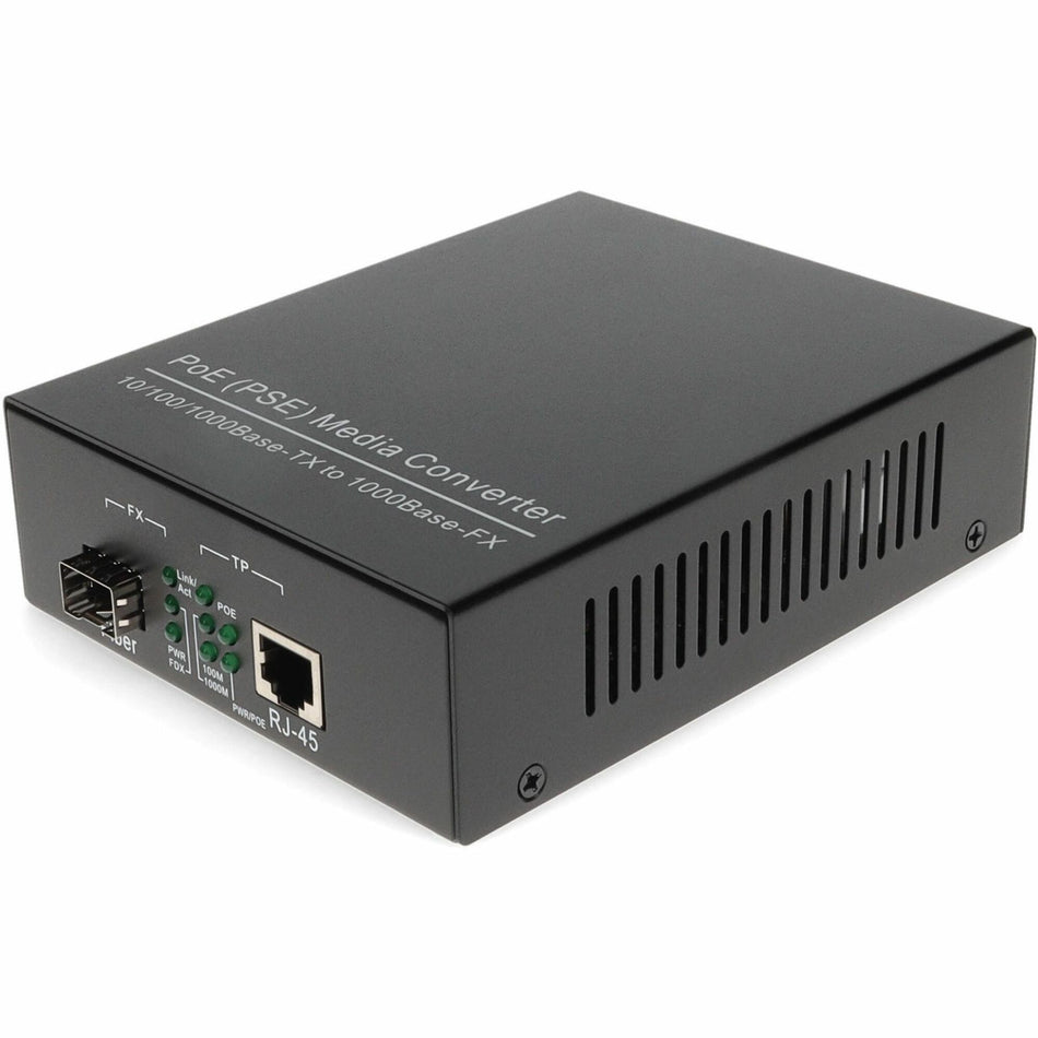 AddOn 10/100/1000Base-TX(RJ-45) to Open SFP Port POE Media Converter - ADD-GMC-SFP-POE