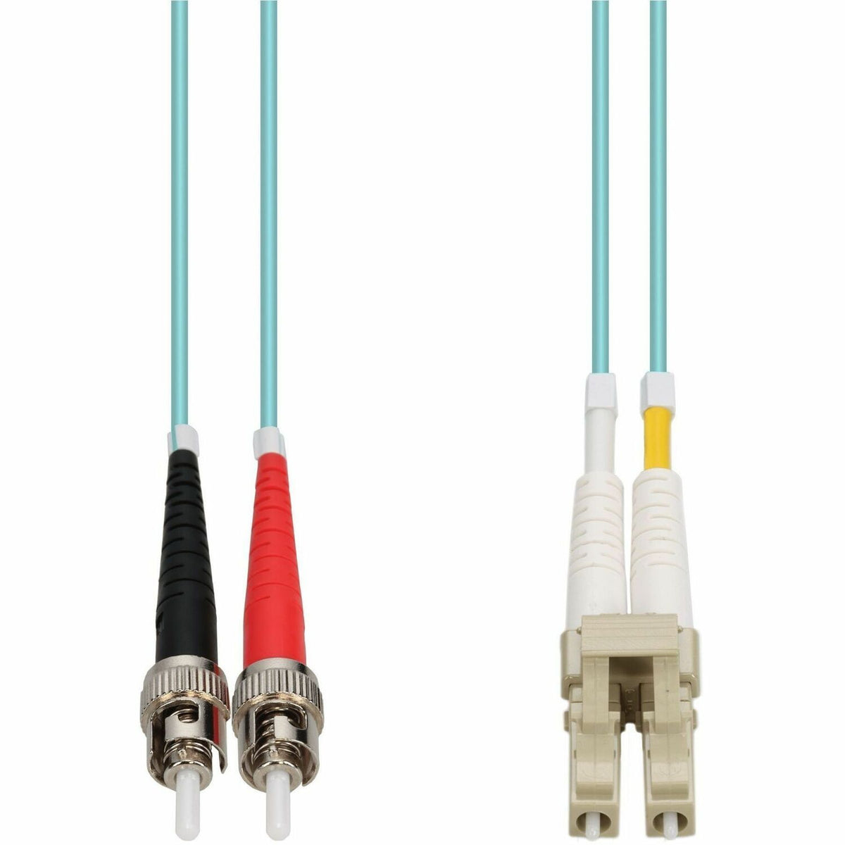 AddOn 1.5m ST to LC Aqua OM4 Duplex OFNR (Riser-Rated) Fiber Patch Cable - ADD-ST-LC-1-5M5OM4