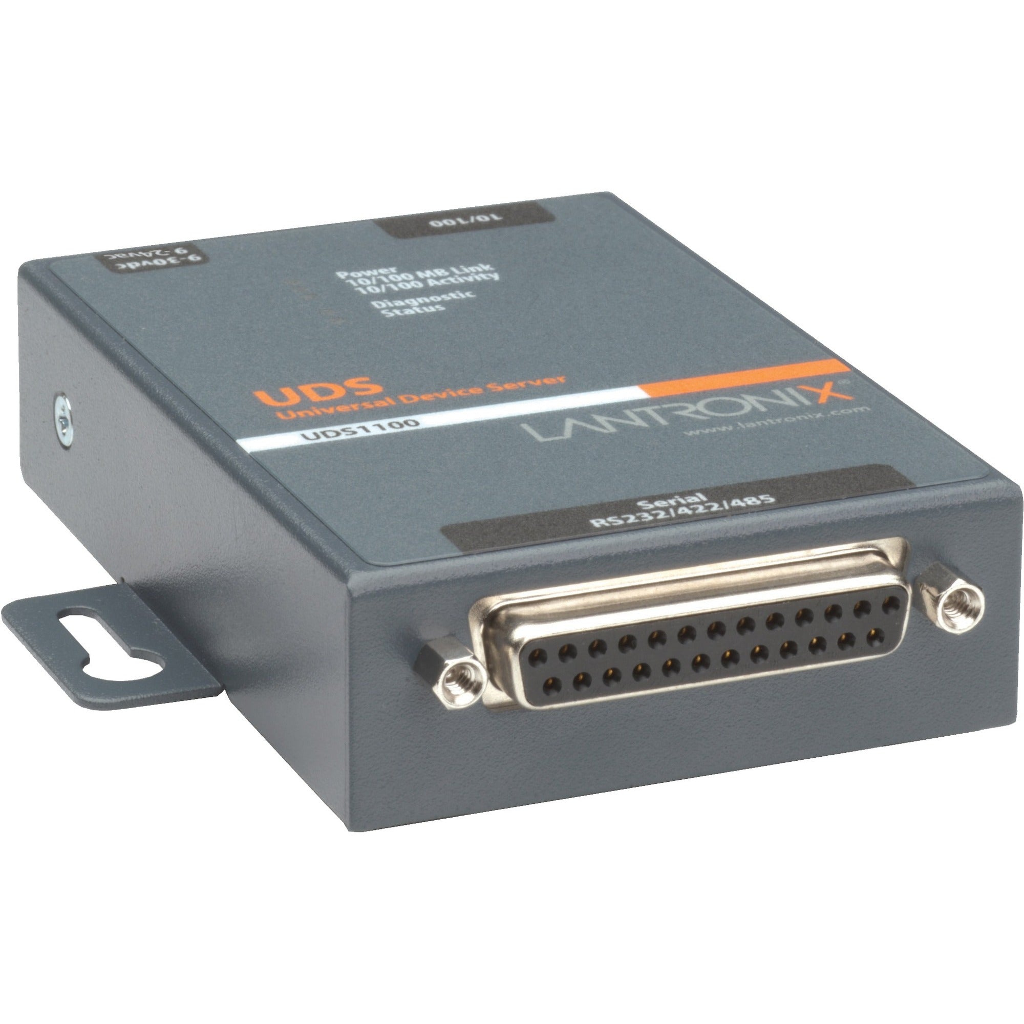 Lantronix One Port Serial (RS232/ RS422/ RS485) to IP Ethernet Device Server - International 110-240 VAC - UD1100002-01