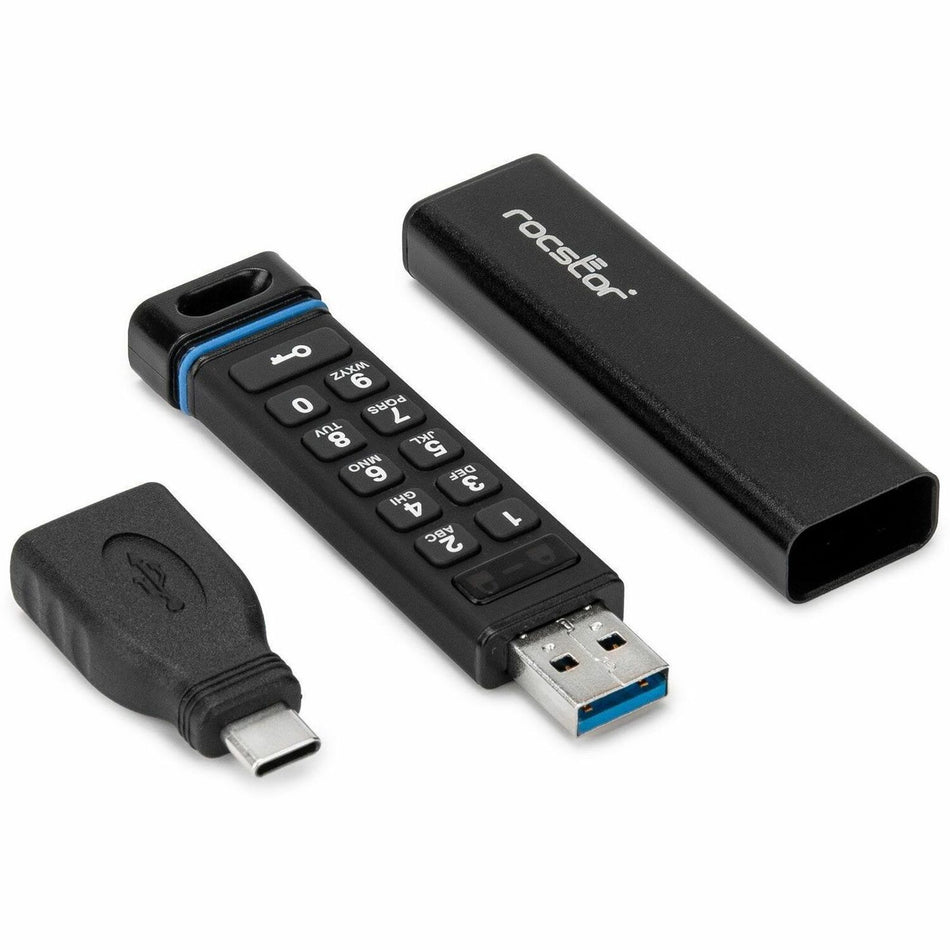 Rocstor DataSecure FX5 128GB Encrypted USB Flash Drive - E82016-B1