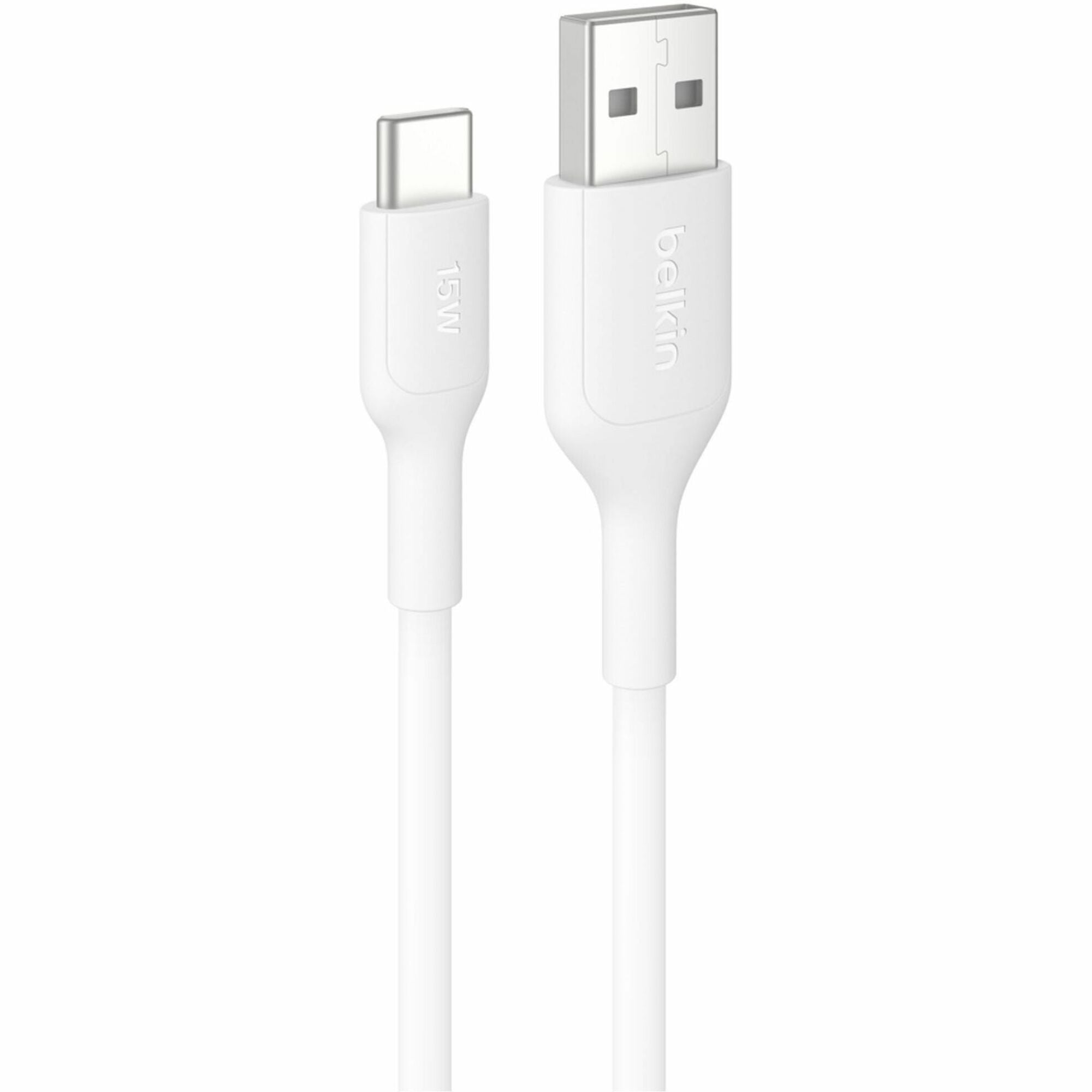 Belkin USB-A to USB-C Cable 15W, 6.6ft/2m, White - CAB021FQ2MWH