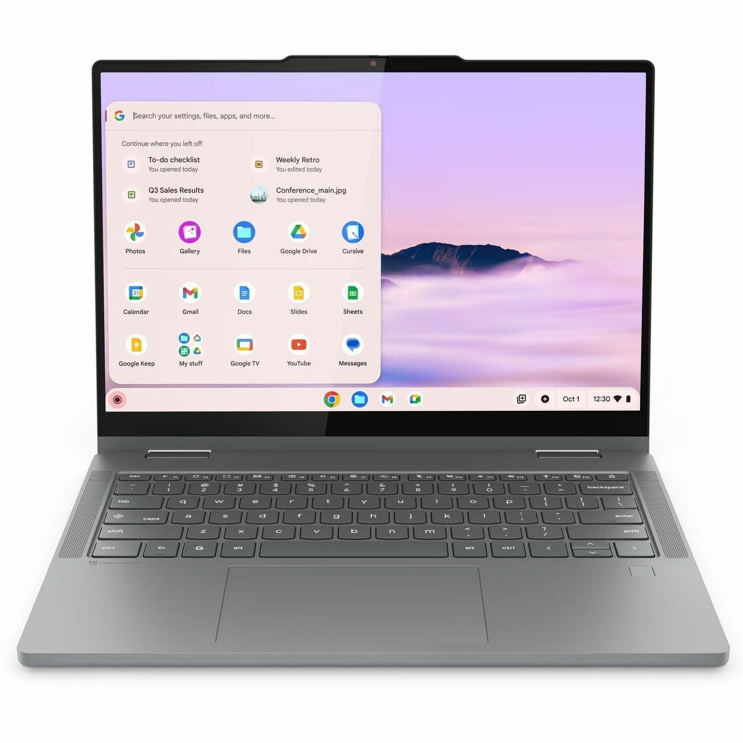 Lenovo Chromebook Plus 14IRU10 83LL001VUS 14" Touchscreen Convertible 2 in 1 Chromebook - WUXGA - 60 Hz - Intel Core 5 1st Gen 120U - 8 GB - 128 GB Flash Memory - English Keyboard - Luna Gray - 83LL001VUS