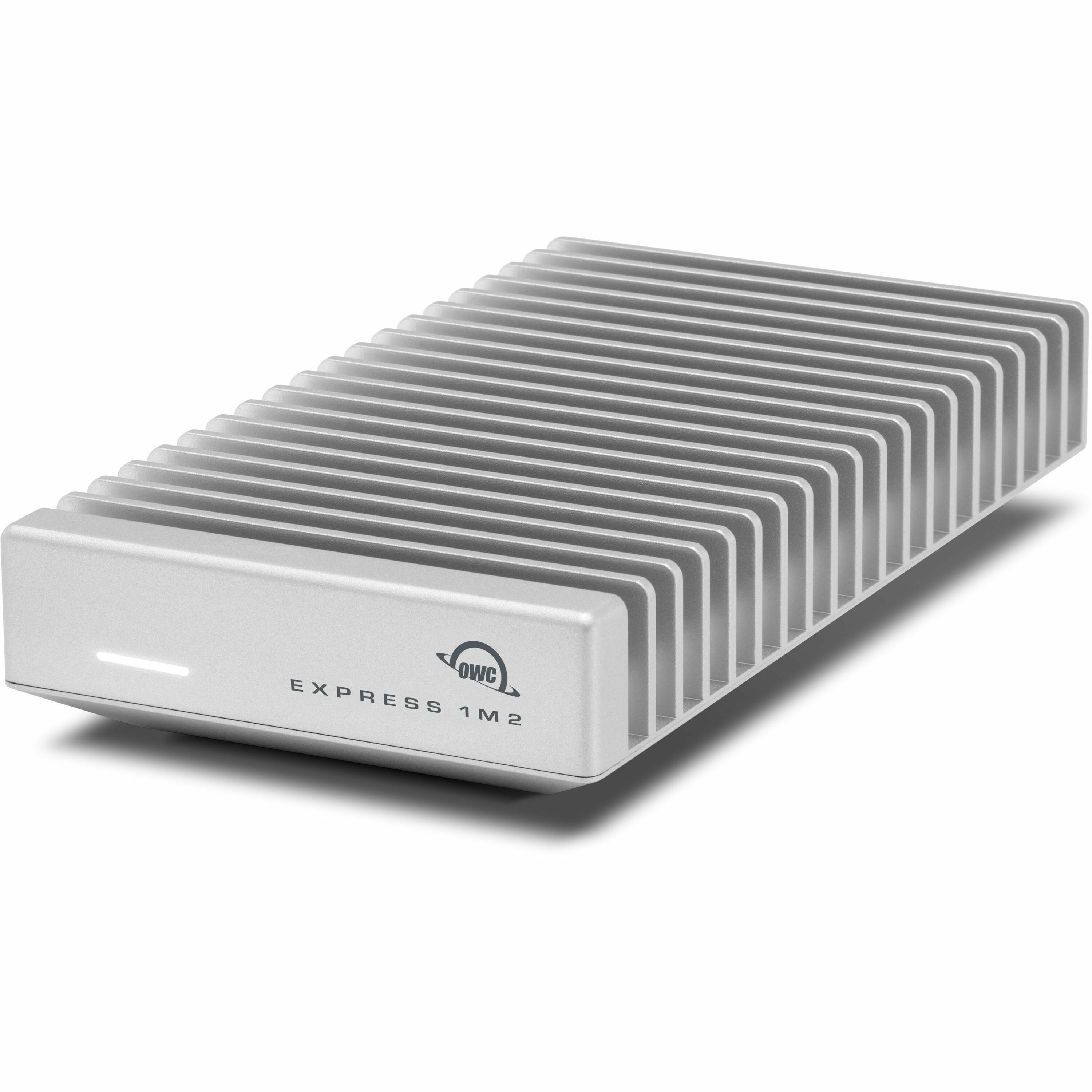 OWC Express 1M2 Drive Enclosure PCI Express NVMe - USB4 Host Interface - UASP Support Portable - Silver - TAA Compliant - OWCUS4V2EXP1M2