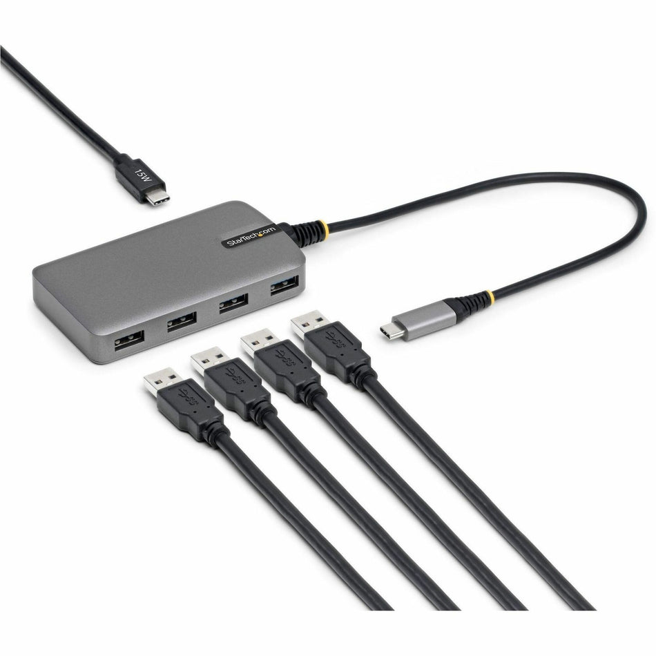 StarTech.com 4-Port USB-C Hub, 5Gbps, Bus Powered, 4x USB-A Ports, USB-C Auxiliary Power Input, Portable USB Type-C Hub - 5G4AC-USB-C-HUB