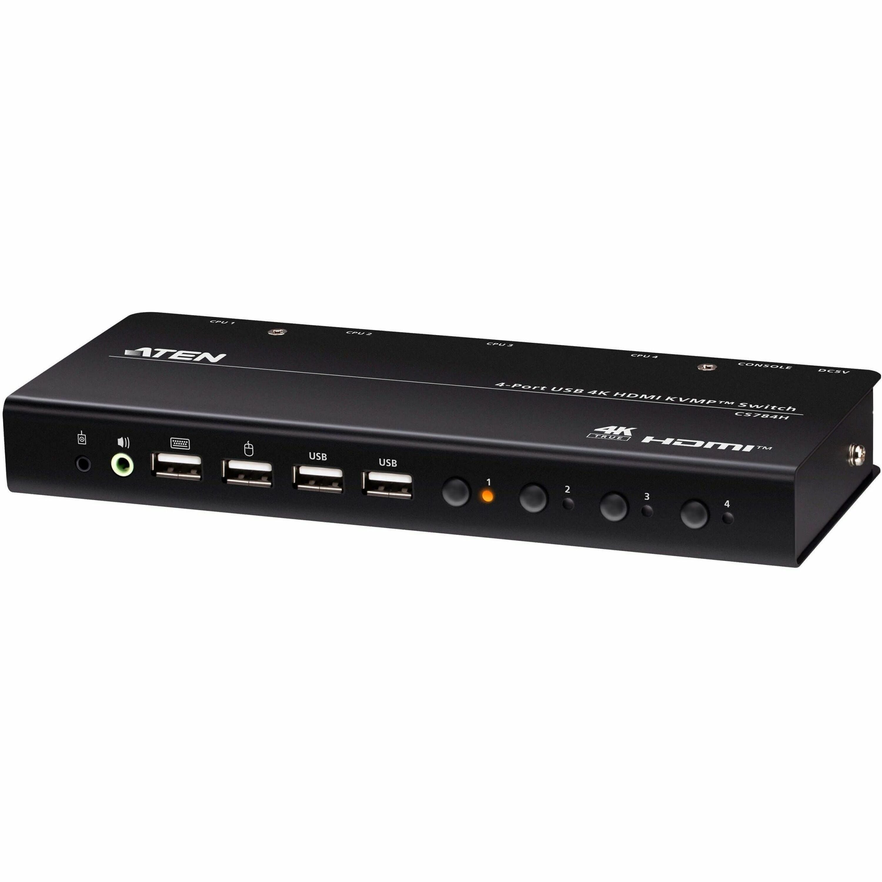 ATEN 4-Port USB 4K HDMI KVMP Switch (Cables Included) - CS784H