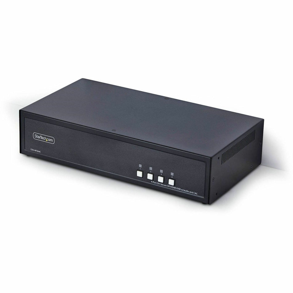 StarTech.com Secure 4-Port Dual-Monitor KVM Switch, HDMI or DisplayPort, 4K 60Hz, NIAP 4.0, CAC, Made in the USA - CK4-HP204C