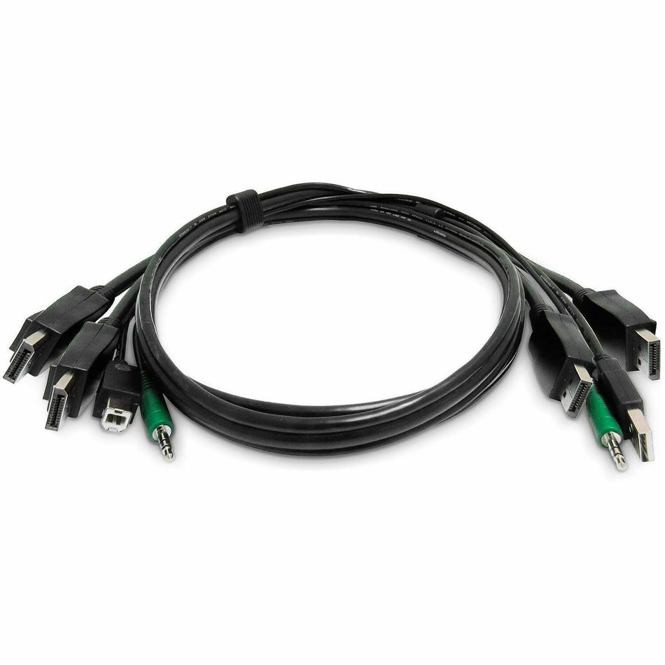 StarTech.com 6ft (1.8m) Dual-DisplayPort KVM Cable, 2x USB 2.0, 3.5mm Audio, Universal Combo Cable for KVM Switches, TAA - SK2DPMMKVM06-TAA-2U