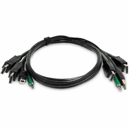 StarTech.com 6ft (1.8m) Dual-DisplayPort KVM Cable, USB 2.0, 3.5mm Audio, Universally Compatible Combo Cable for KVM Switches, TAA - SK2DPMMKVM06-TAA
