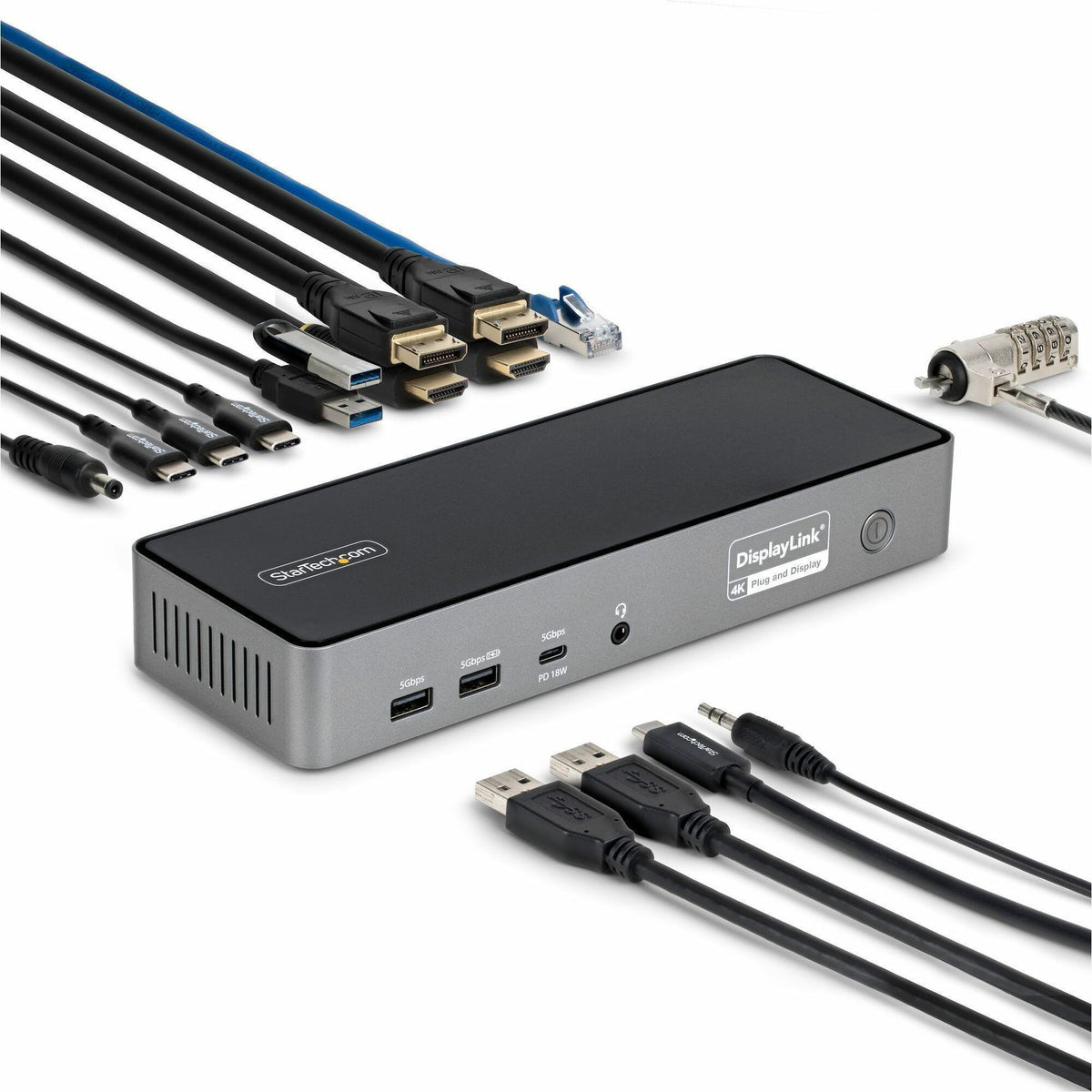 StarTech.com Triple-Monitor USB-C Docking Station, 140W Laptop Charging Dock for MacBook Pro and Windows, 4K 60Hz, TAA - DK30C2DPEPRN