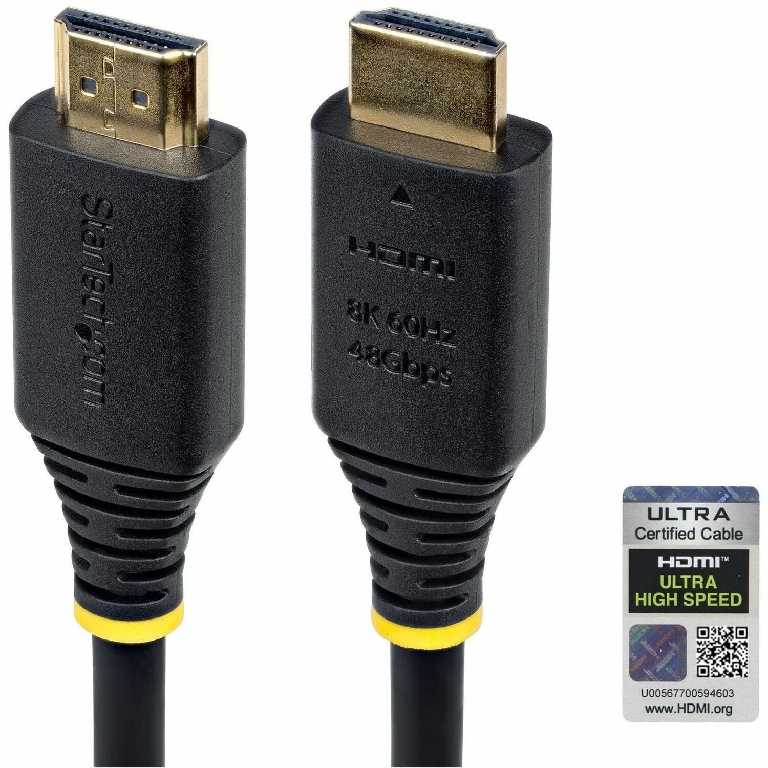 StarTech.com 50cm (1.6ft) Certified Ultra High Speed HDMI Cable, 8K 60Hz/4K 120Hz, HDMI 2.1 Cable with HDR10+ / eARC, 48Gbps, 8K HDMI Cord - HDMI21-CBL-8K60-50CM
