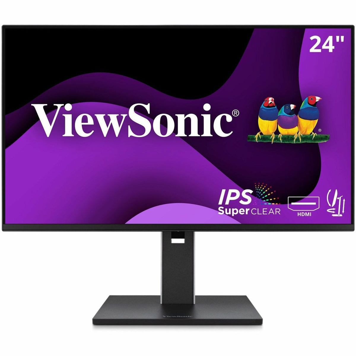 ViewSonic VG2451 24 Inch IPS 1080p Ergonomic Monitor with Full Adjustability, 100Hz, 4-Port USB Hub, HDMI, DisplayPort, and USB C Inputs for Home and Office - VG2451